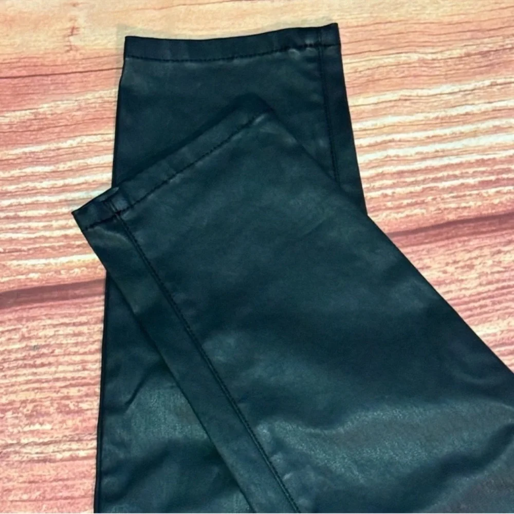 Eileen Fisher Black Organic Cotton Waxed Jeans straight Pants Size 10